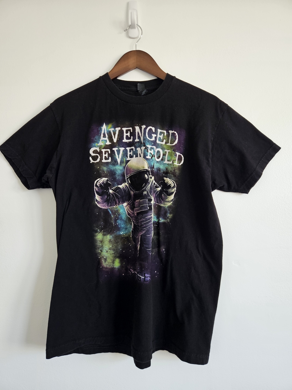 Tultex Avenged Sevenfold L Large T Shirt Tee Black Graphic Mens Astronaut Space
